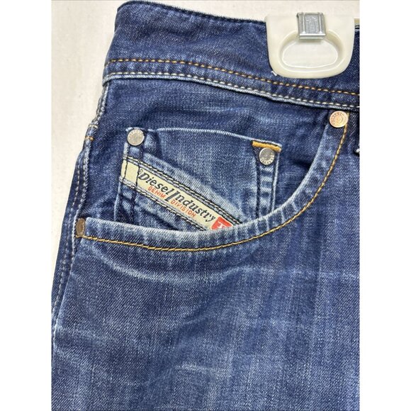 Diesel Jeans Larkee Straight Button Fly Blue Men's 29 X 32 Dark Wash Denim - Picture 3 of 16